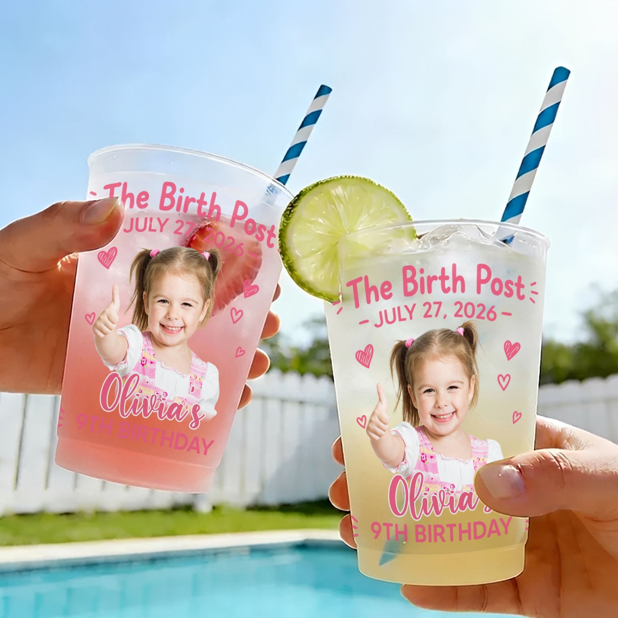Personalized Frosted Cups Custom Photo Gift for Birthday