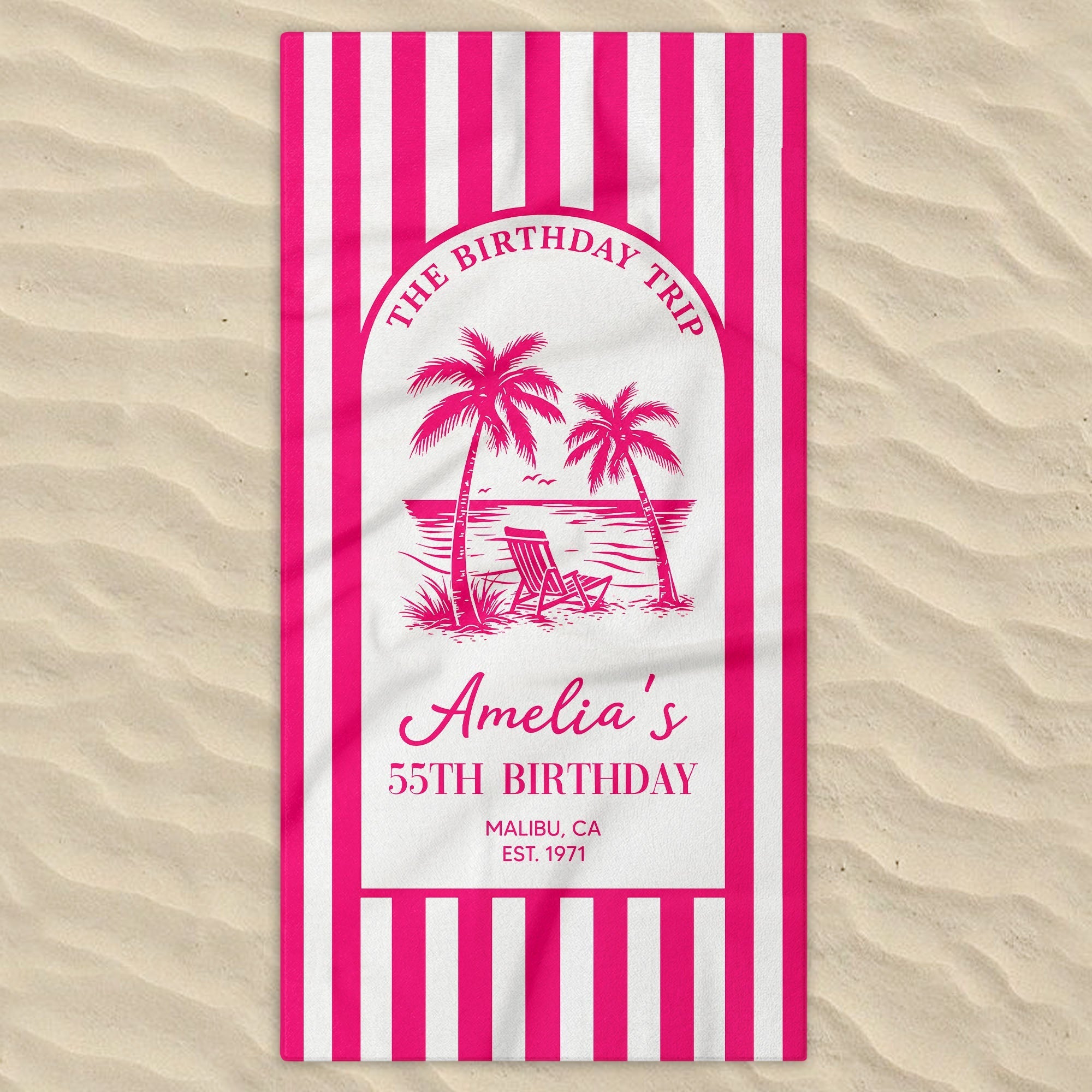 Personalized Beach Towel Custom Name Gift for Best Friends