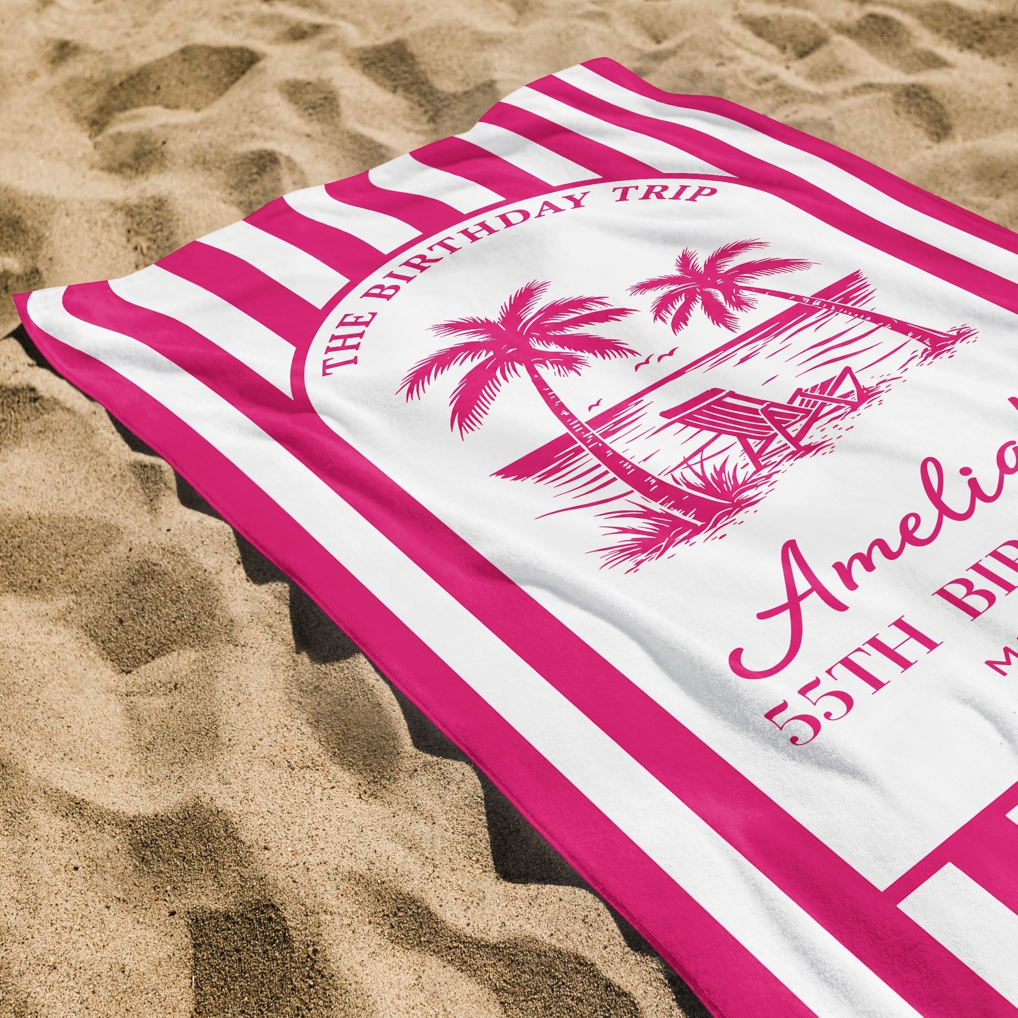 Personalized Beach Towel Custom Name Gift for Best Friends