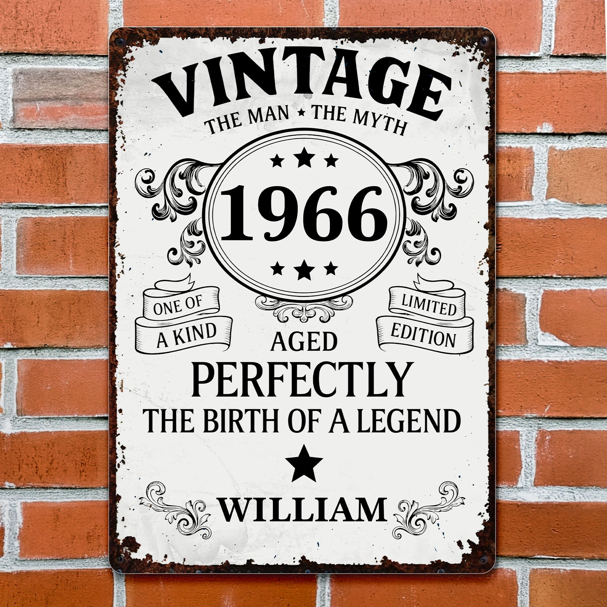 Personalized Vintage Metal Sign Custom Name Gift for Dad