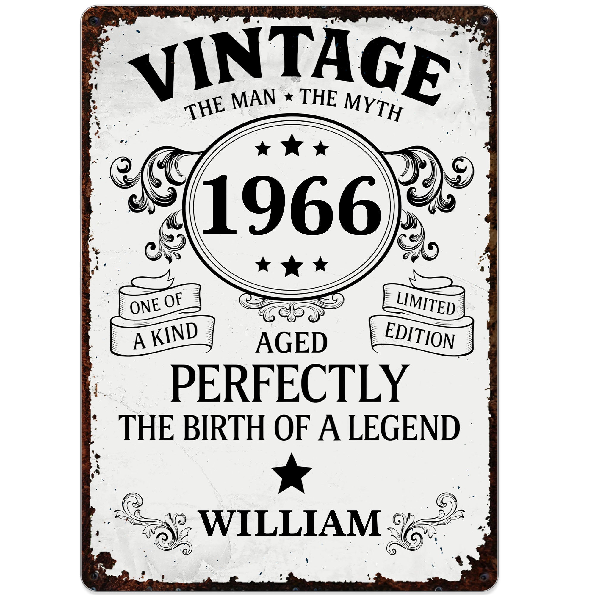 Personalized Vintage Metal Sign Custom Name Gift for Dad