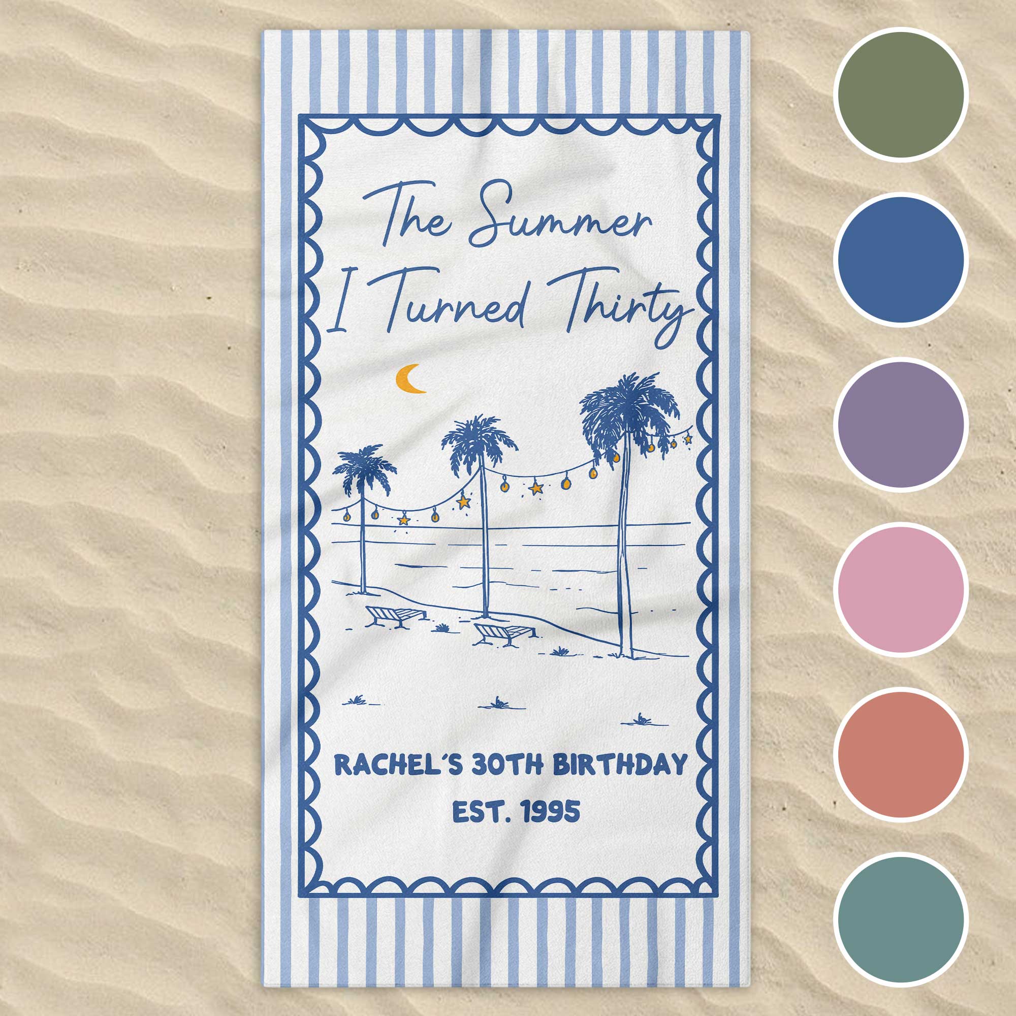 Personalized Beach Towel Custom Name Gift for Birthday