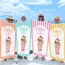 Load image into Gallery viewer, Personalized Microfiber Beach Towel Custom Name Gift for Her
