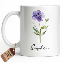 Load image into Gallery viewer, Personalized Flower Birth Month Coffee Mug Custom Gift for Mom

