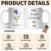 Load image into Gallery viewer, Personalized Flower Birth Month Coffee Mug Custom Gift for Mom
