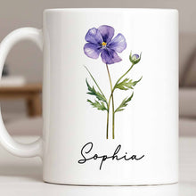 Load image into Gallery viewer, Personalized Flower Birth Month Coffee Mug Custom Gift for Mom
