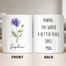Load image into Gallery viewer, Personalized Flower Birth Month Coffee Mug Custom Gift for Mom

