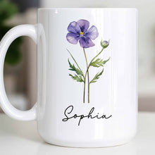 Load image into Gallery viewer, Personalized Flower Birth Month Coffee Mug Custom Gift for Mom
