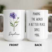 Load image into Gallery viewer, Personalized Flower Birth Month Coffee Mug Custom Gift for Mom
