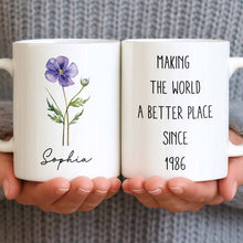Load image into Gallery viewer, Personalized Flower Birth Month Coffee Mug Custom Gift for Mom
