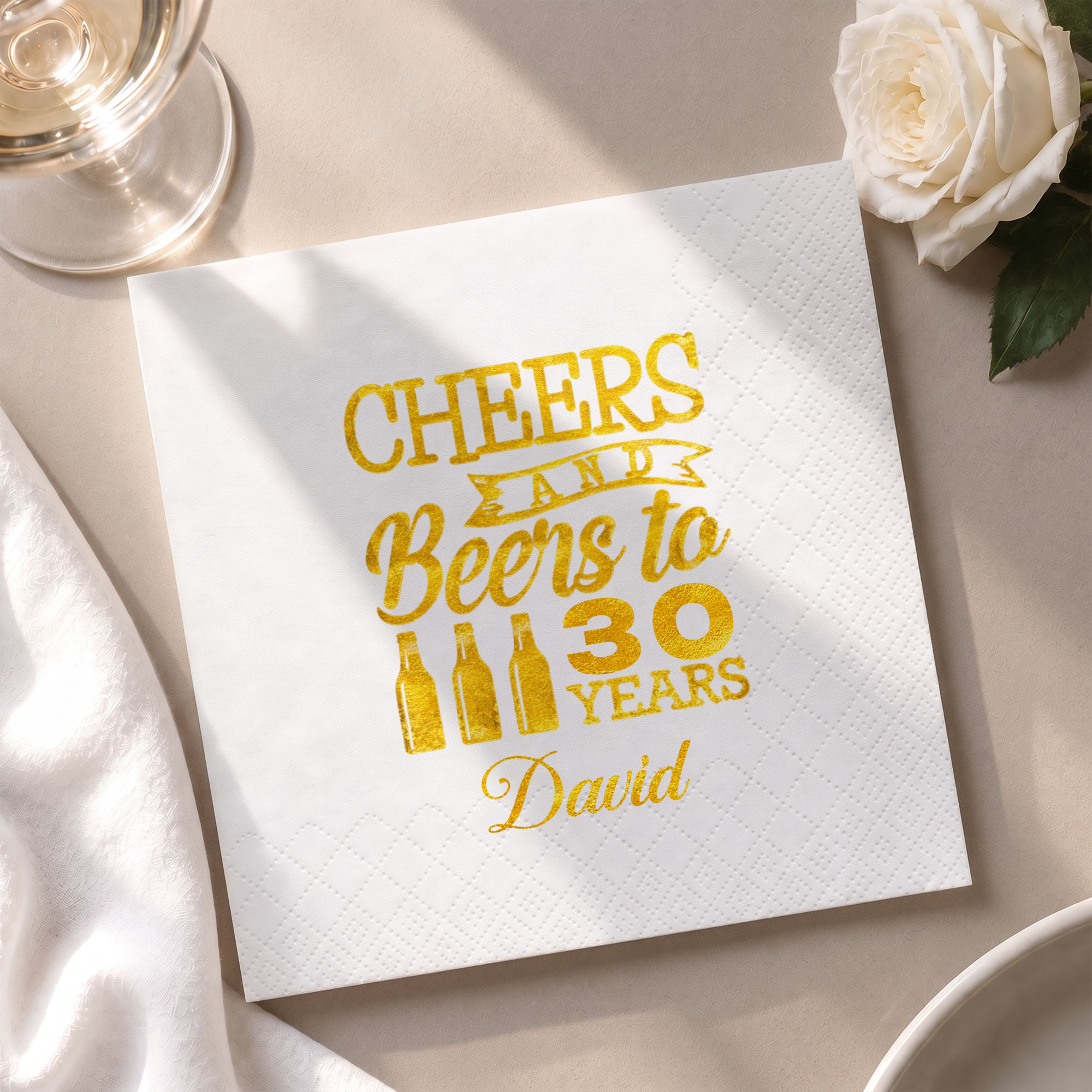 Personalized Cocktail Napkins Custom Beer Theme Birthday Gift