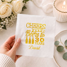 Load image into Gallery viewer, Personalized Cocktail Napkins Custom Beer Theme Birthday Gift

