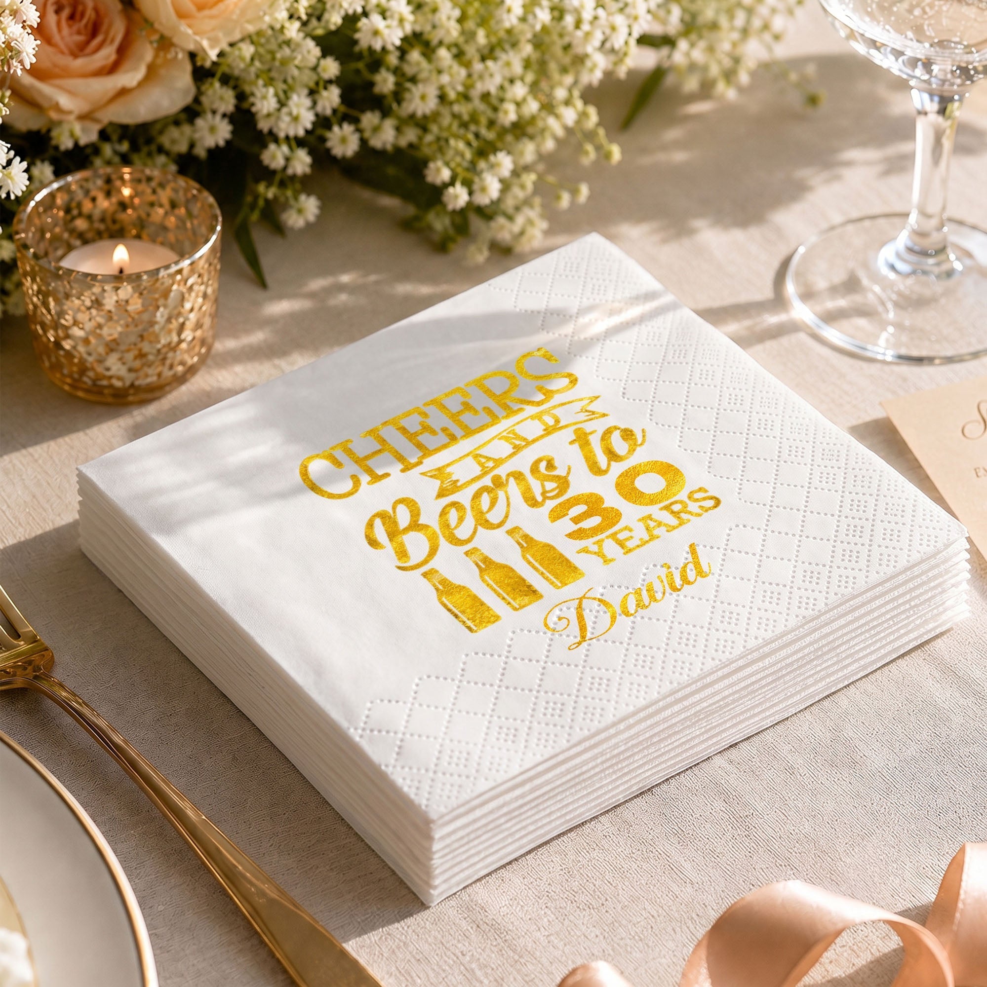 Personalized Cocktail Napkins Custom Beer Theme Birthday Gift
