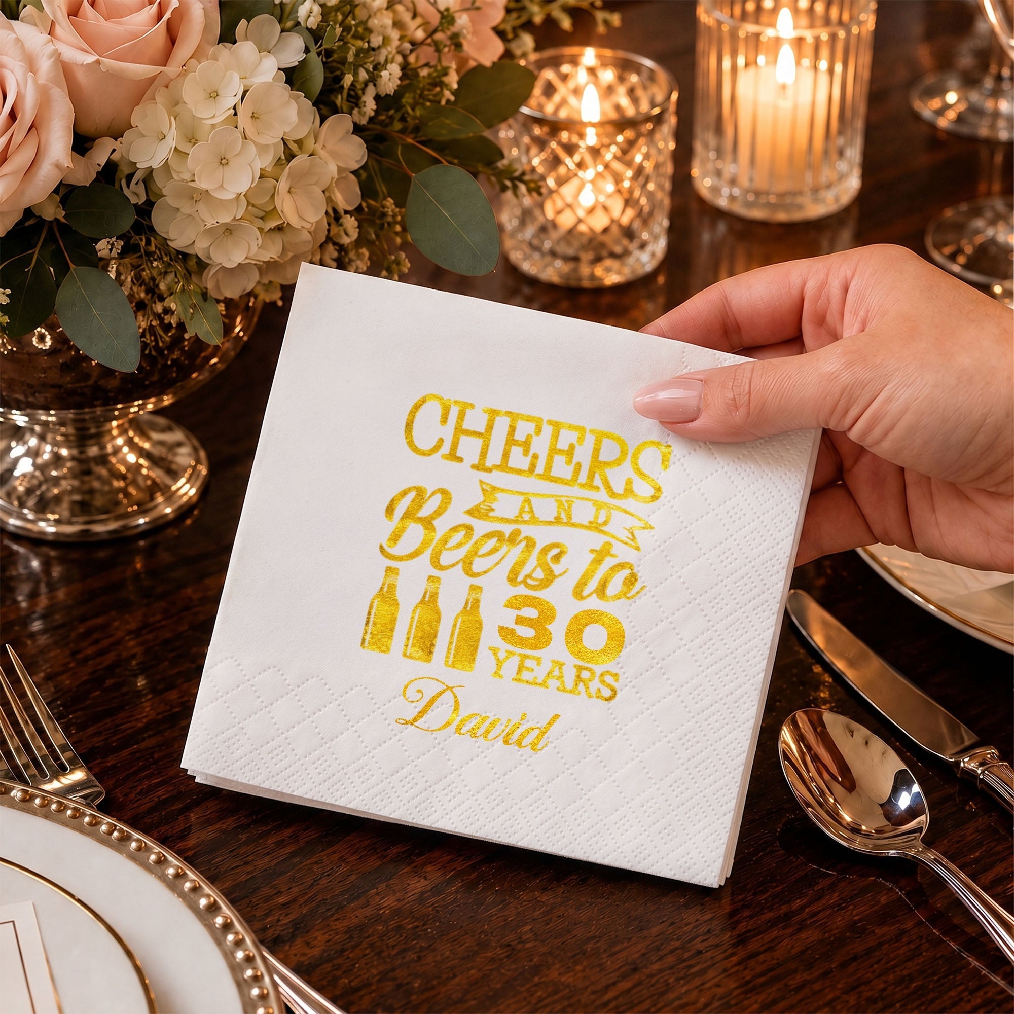 Personalized Cocktail Napkins Custom Beer Theme Birthday Gift