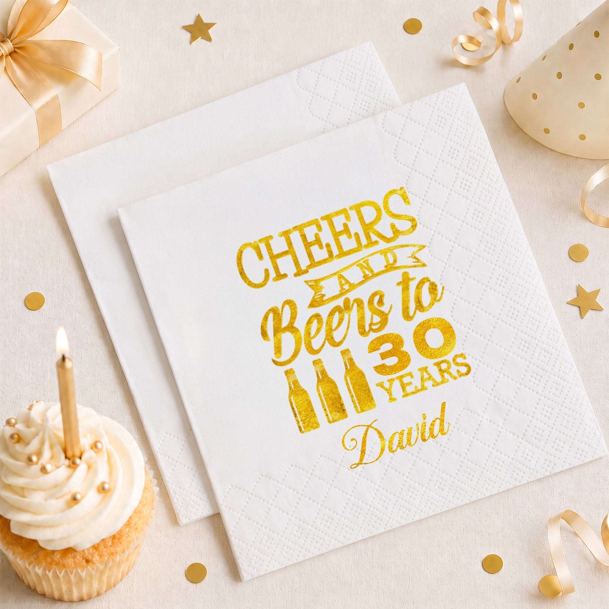 Personalized Cocktail Napkins Custom Beer Theme Birthday Gift