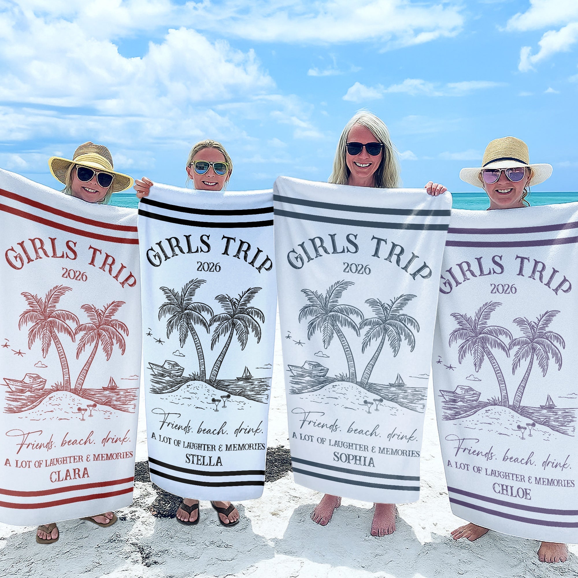 Personalized Microfiber Beach Towel Custom Name Friends Gift