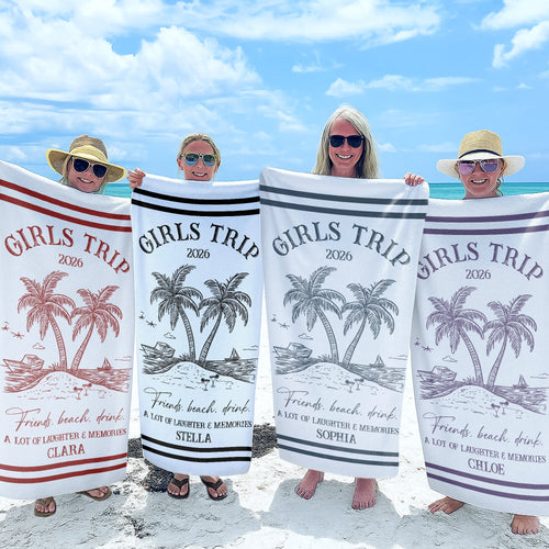 Personalized Microfiber Beach Towel Custom Name Friends Gift