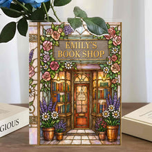 Load image into Gallery viewer, Personalized Acrylic Book Vase Custom Name Gift for Book Lovers

