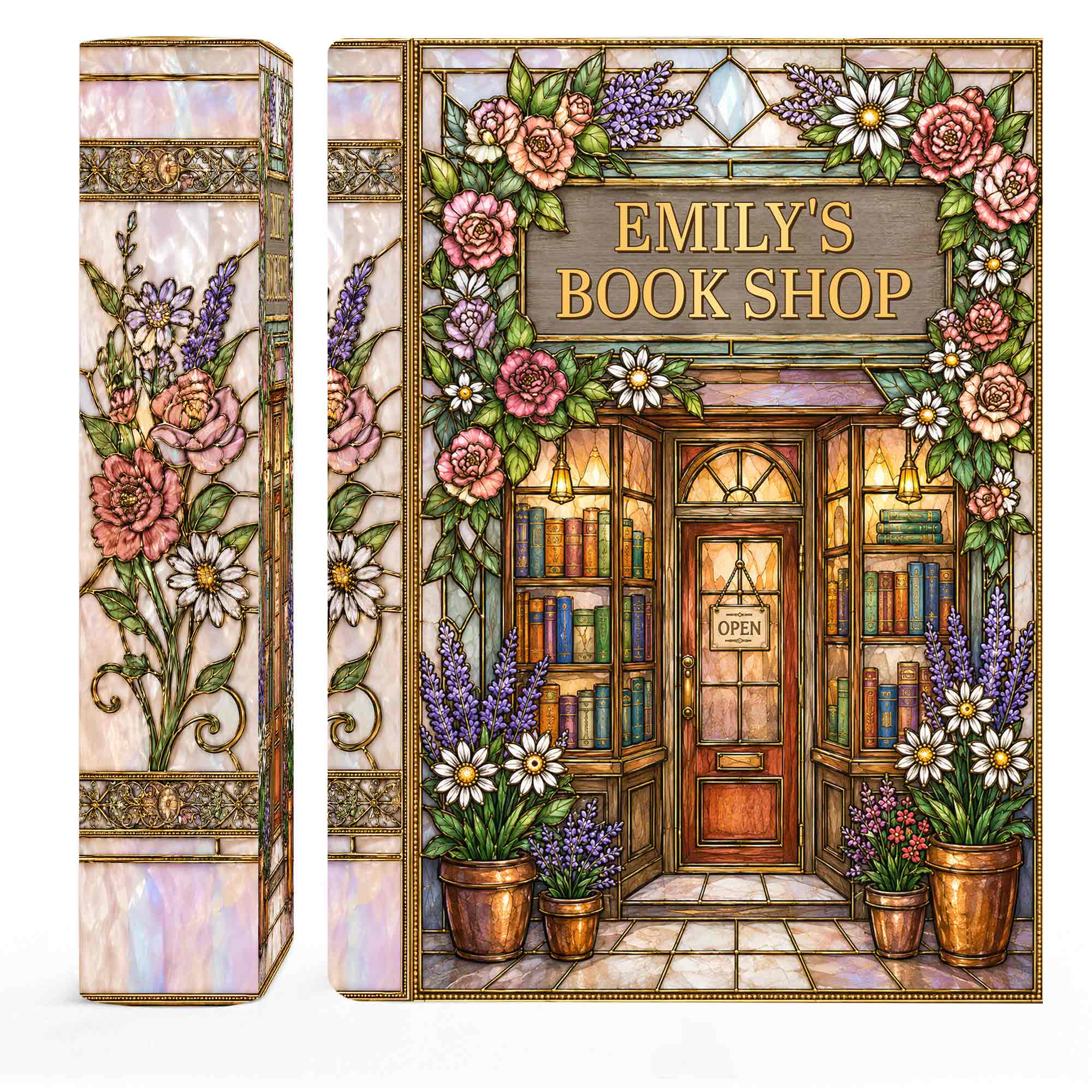 Personalized Acrylic Book Vase Custom Name Gift for Book Lovers