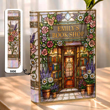 Load image into Gallery viewer, Personalized Acrylic Book Vase Custom Name Gift for Book Lovers
