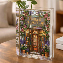 Load image into Gallery viewer, Personalized Acrylic Book Vase Custom Name Gift for Book Lovers
