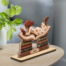 Load image into Gallery viewer, Personalized 2-Layer Wood Plaque Custom Name Gift for Book Lovers
