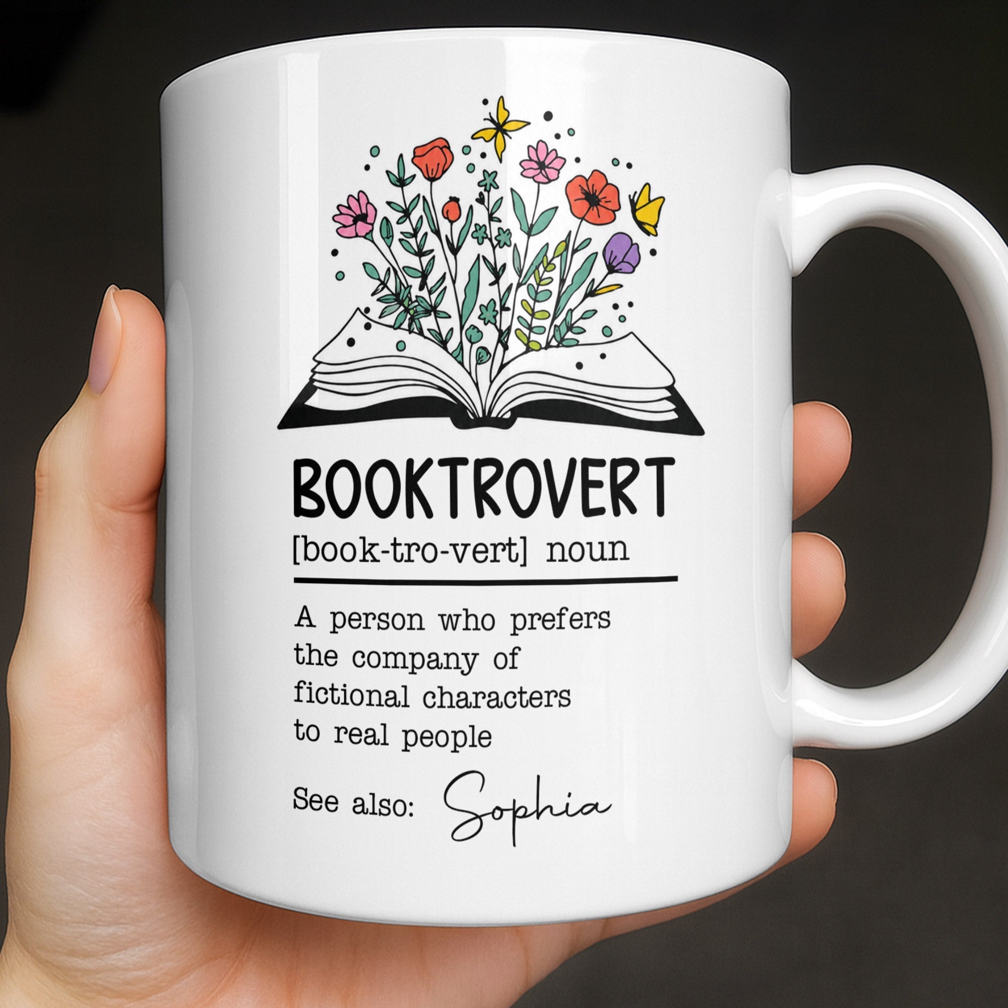 Personalized Book Lover Coffee Mug Custom Name Gift Idea