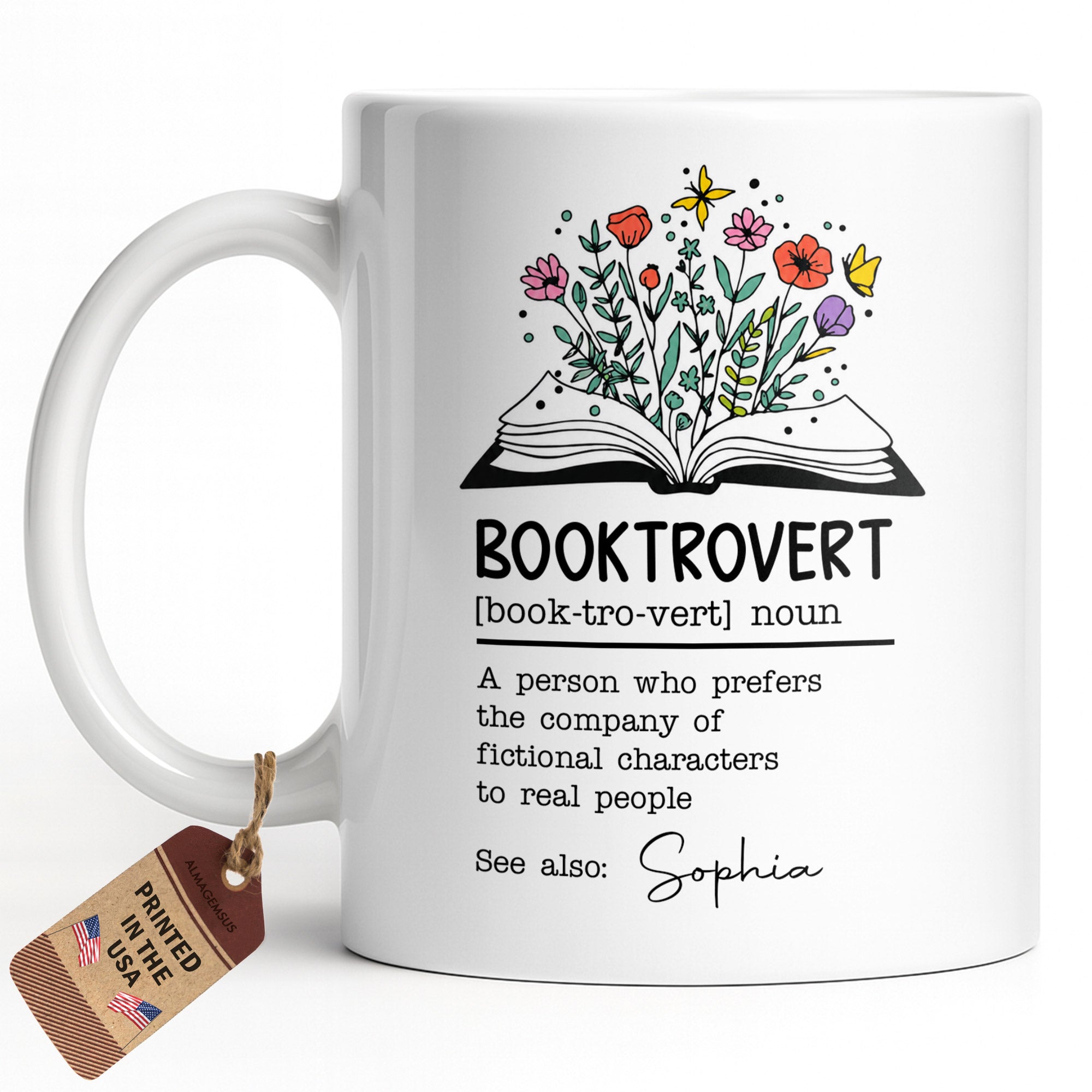 Personalized Book Lover Coffee Mug Custom Name Gift Idea