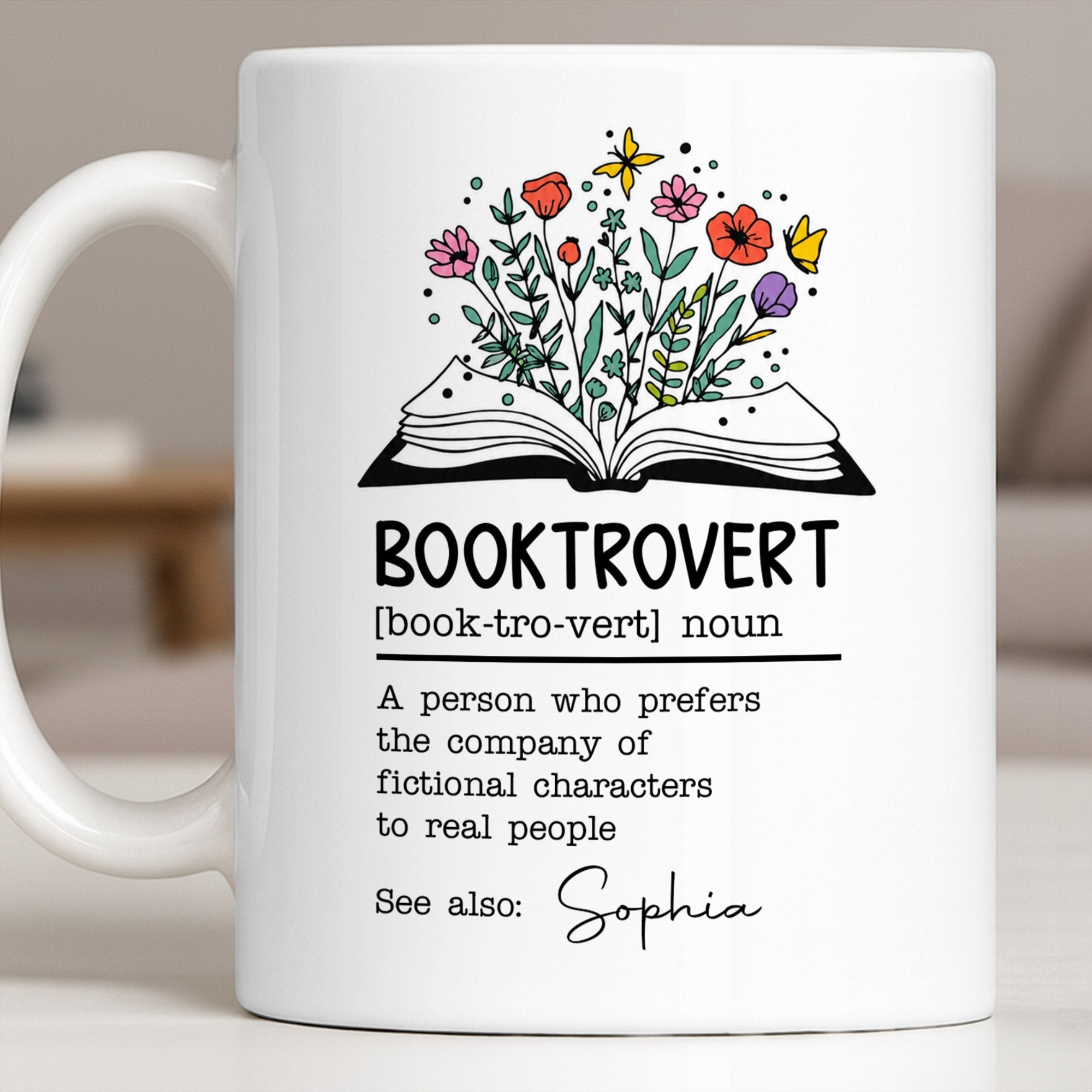 Personalized Book Lover Coffee Mug Custom Name Gift Idea