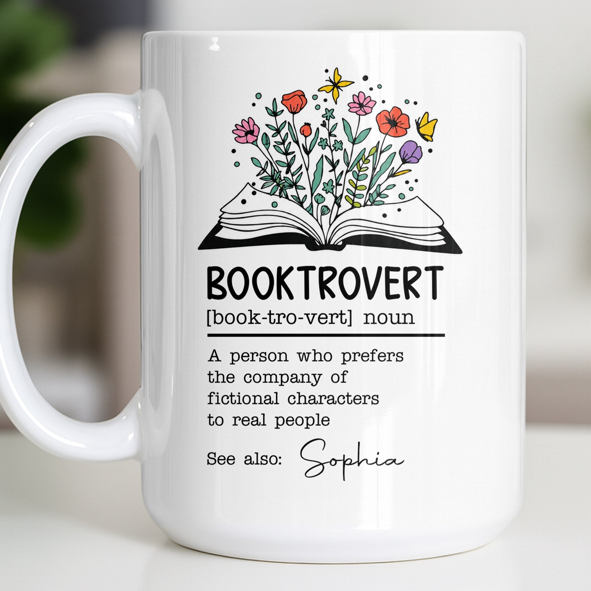 Personalized Book Lover Coffee Mug Custom Name Gift Idea