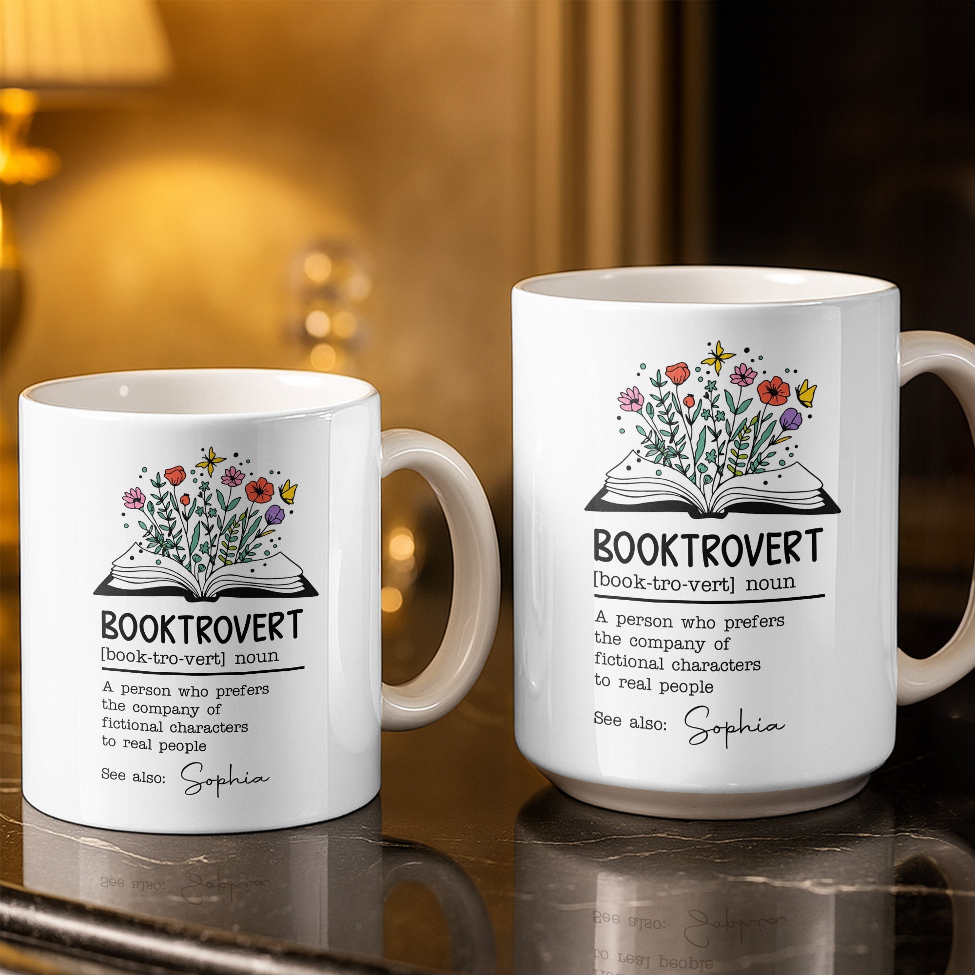 Personalized Book Lover Coffee Mug Custom Name Gift Idea