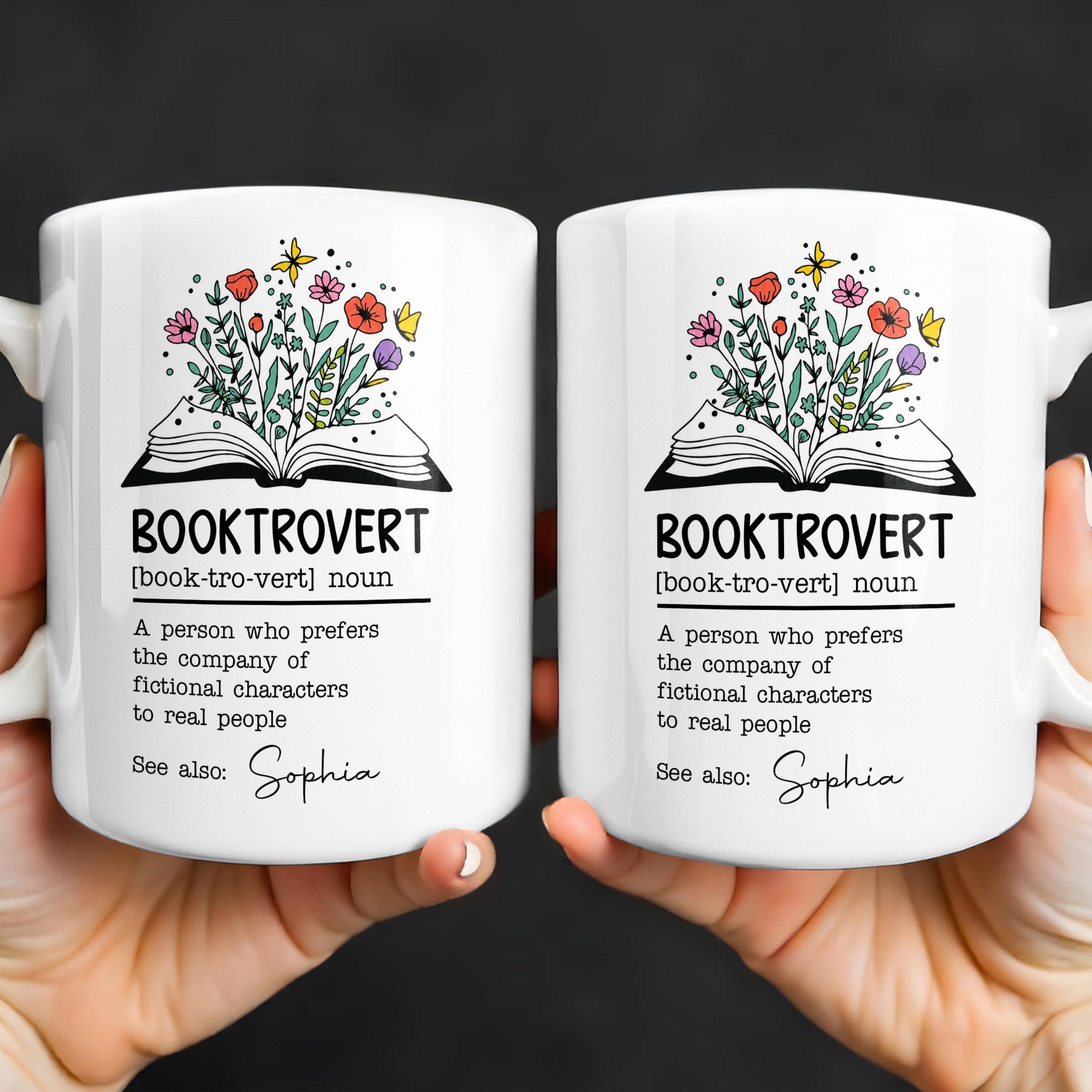 Personalized Book Lover Coffee Mug Custom Name Gift Idea