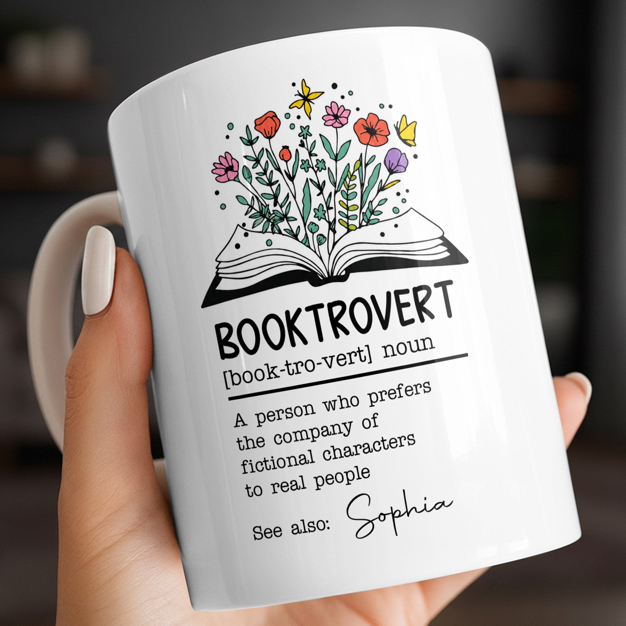 Personalized Book Lover Coffee Mug Custom Name Gift Idea