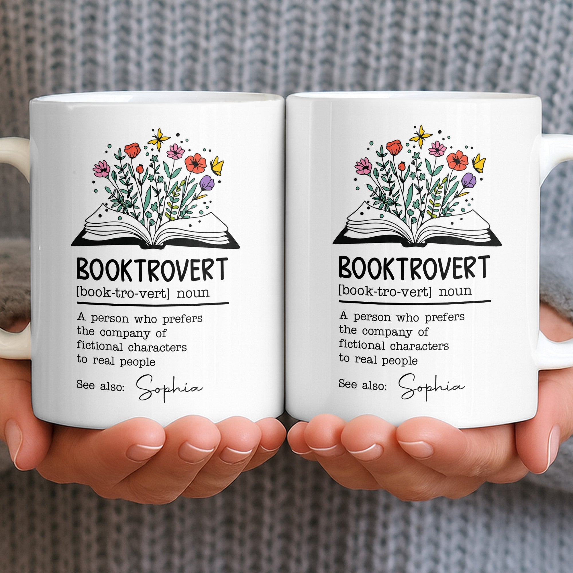 Personalized Book Lover Coffee Mug Custom Name Gift Idea