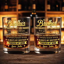 Load image into Gallery viewer, Personalized Custom Whiskey Glass Gift for Brother - 8oz &amp; 11oz
