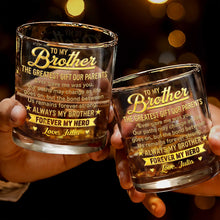 Load image into Gallery viewer, Personalized Custom Whiskey Glass Gift for Brother - 8oz &amp; 11oz
