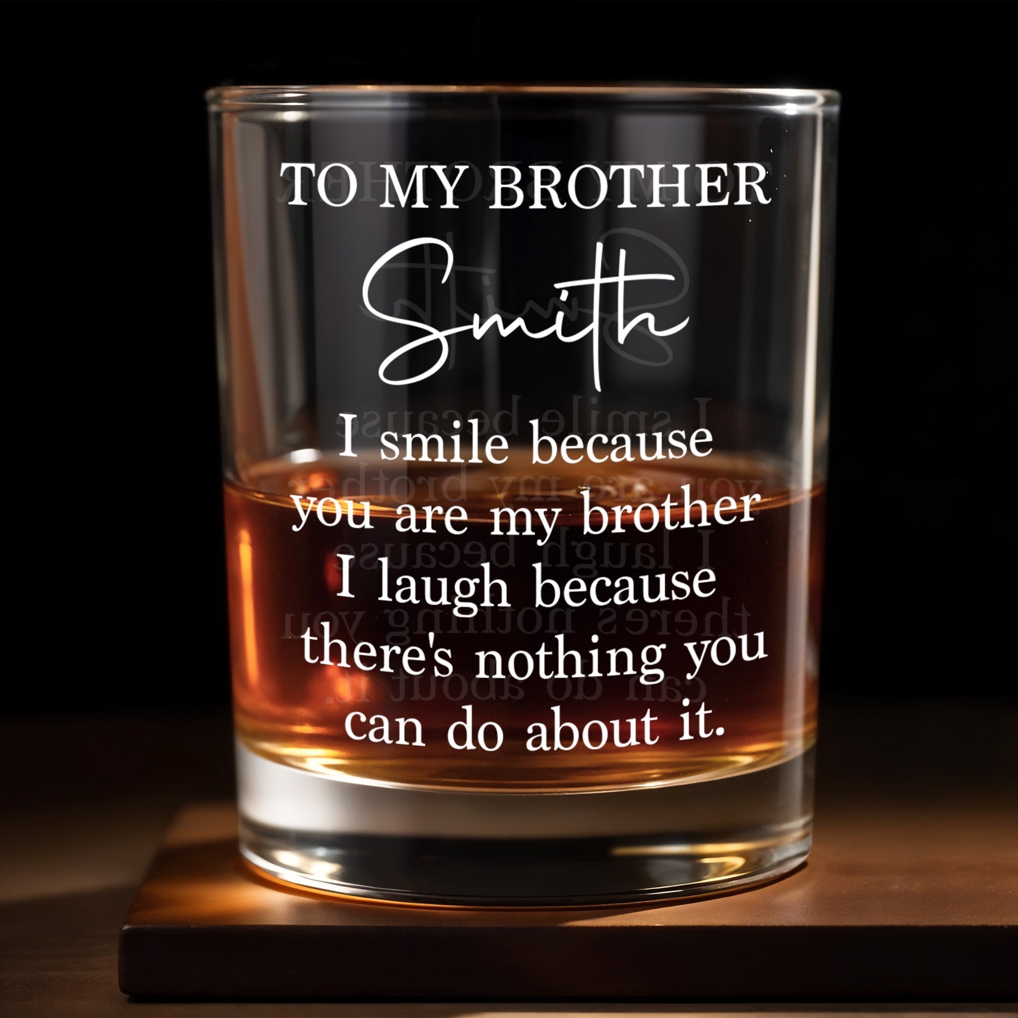 Personalized Custom Whiskey Glass Gift for Brother - Unique Keepsake