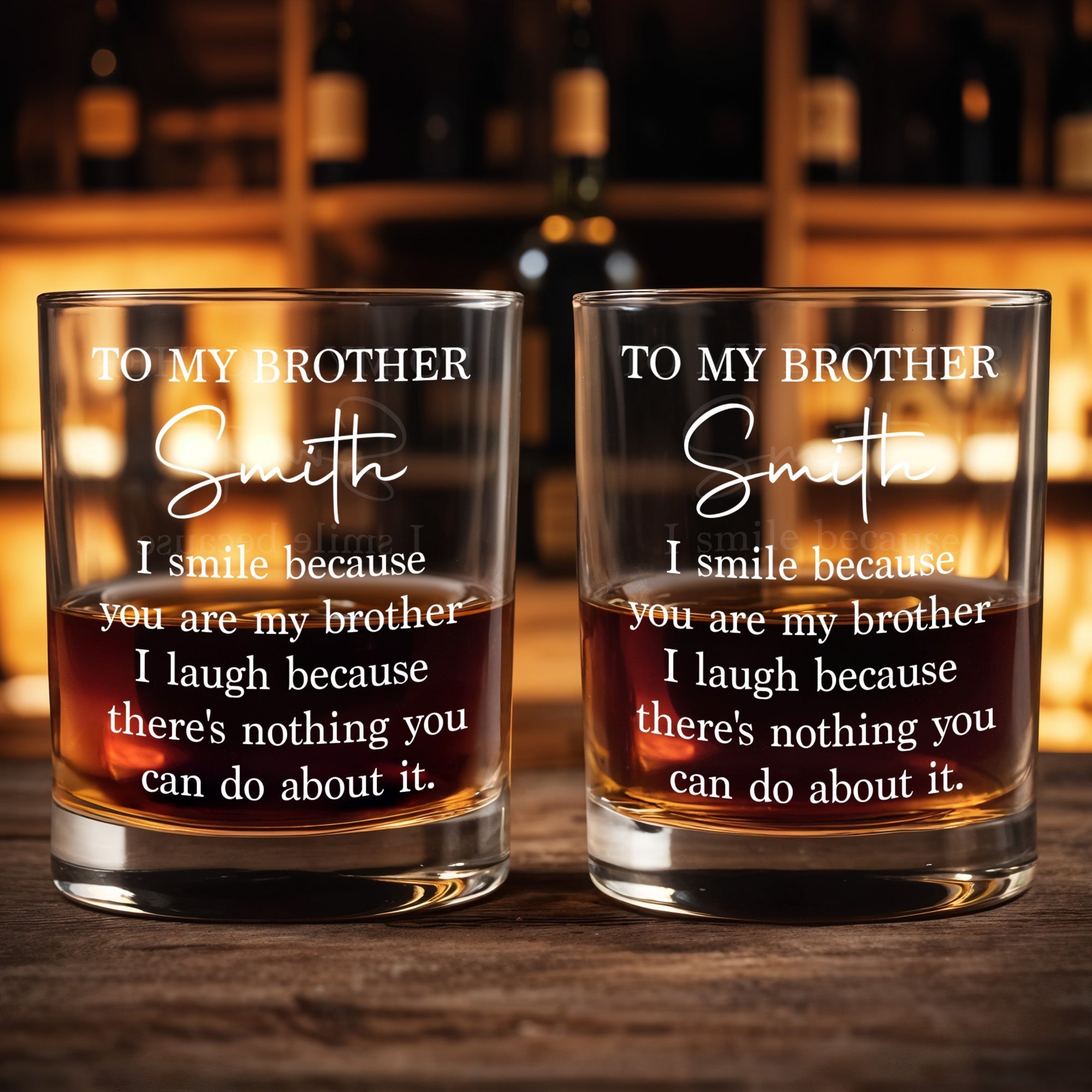 Personalized Custom Whiskey Glass Gift for Brother - Unique Keepsake