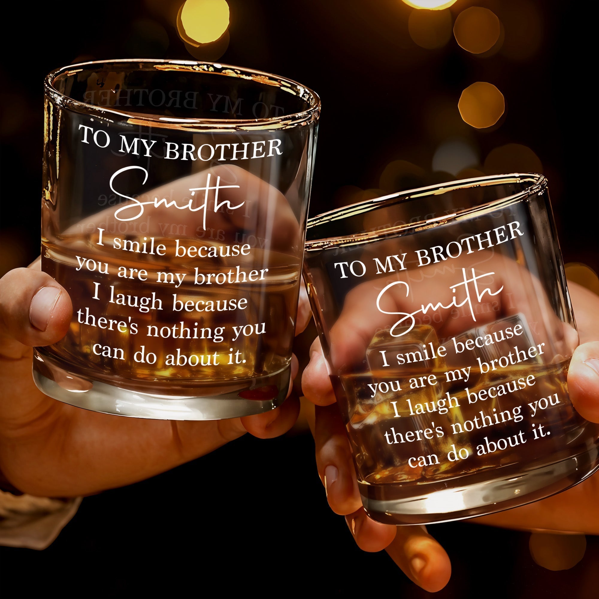 Personalized Custom Whiskey Glass Gift for Brother - Unique Keepsake
