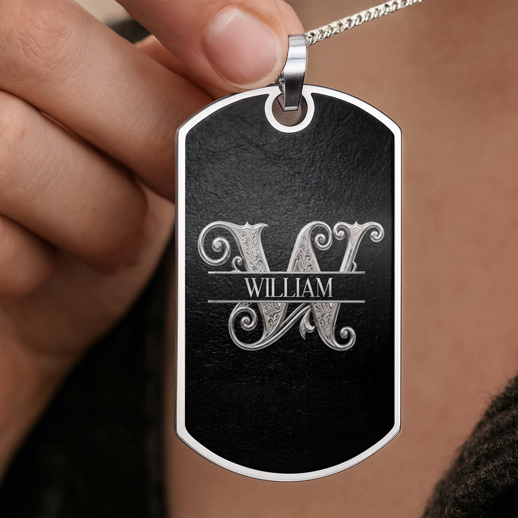 Personalized Dog Tag Necklace Custom Name Brother Gift