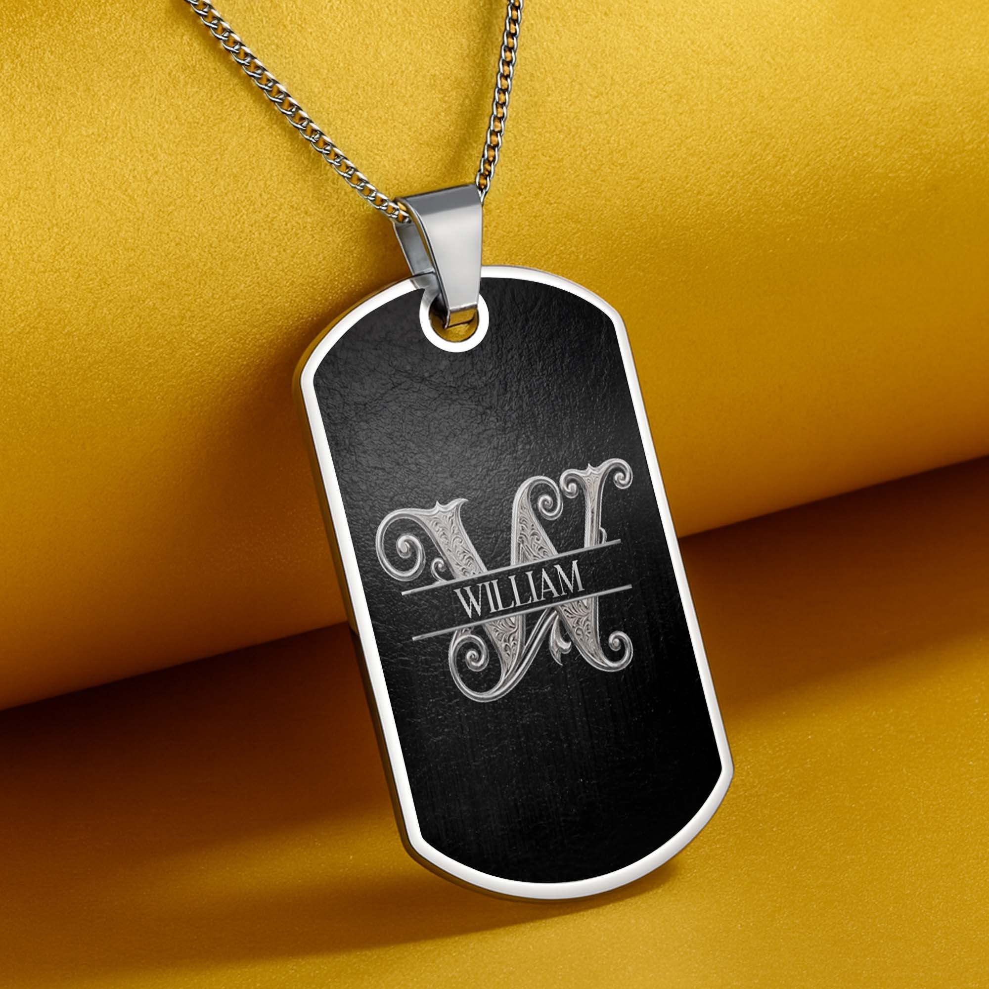 Personalized Dog Tag Necklace Custom Name Brother Gift