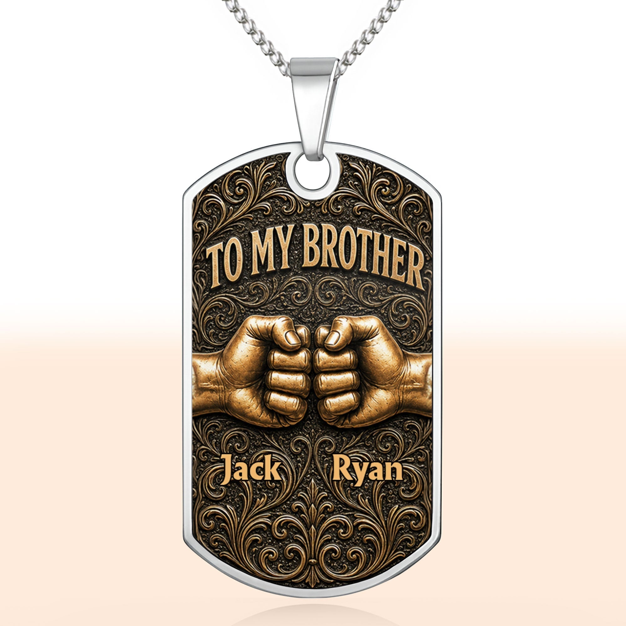 Personalized Dog Tag Necklace for Brother | Custom Keepsake Gift