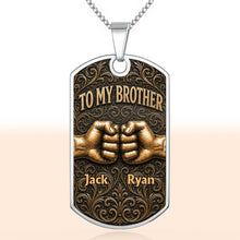Load image into Gallery viewer, Personalized Dog Tag Necklace for Brother | Custom Keepsake Gift
