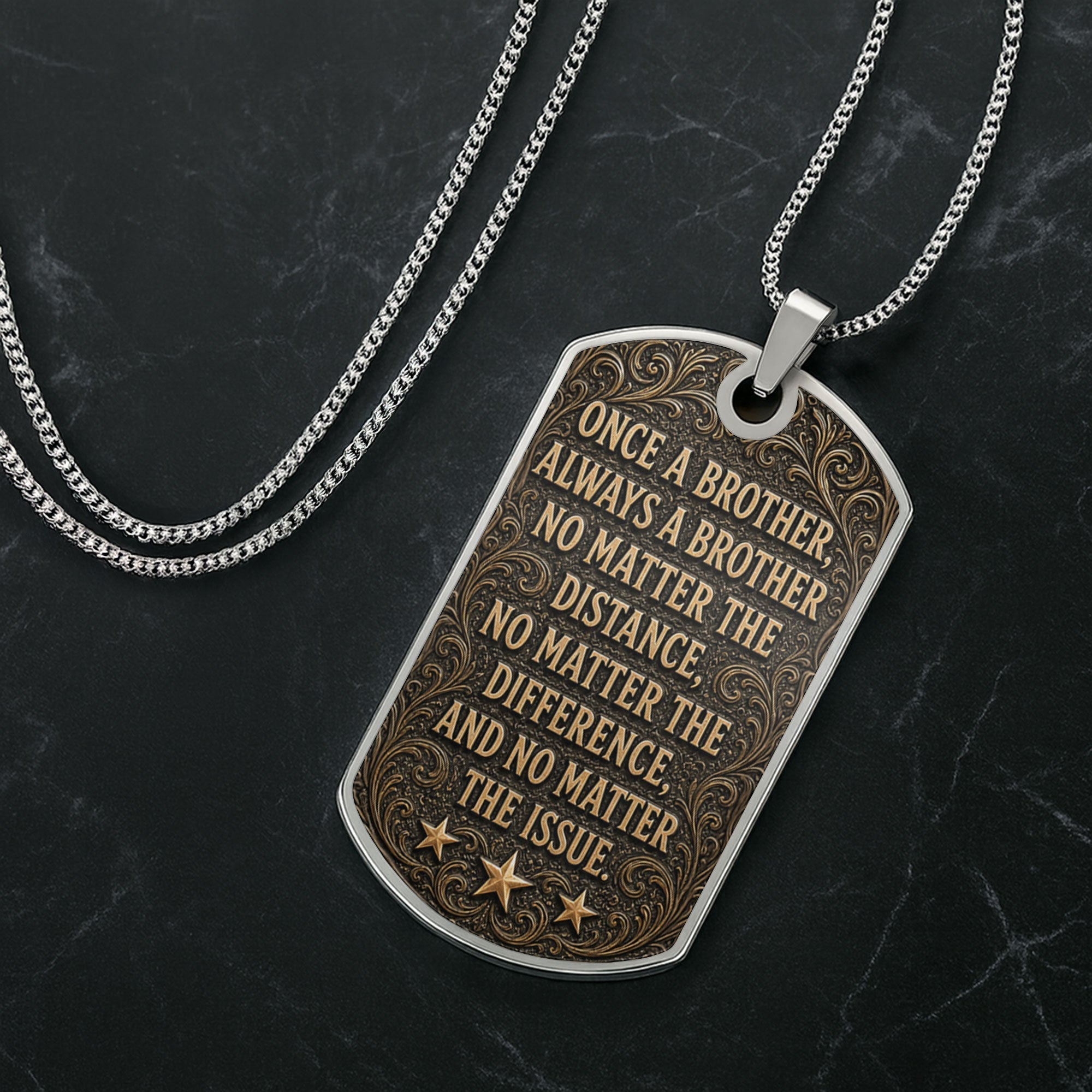 Personalized Dog Tag Necklace for Brother | Custom Keepsake Gift
