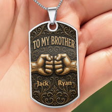 Load image into Gallery viewer, Personalized Dog Tag Necklace for Brother | Custom Keepsake Gift
