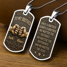 Load image into Gallery viewer, Personalized Dog Tag Necklace for Brother | Custom Keepsake Gift

