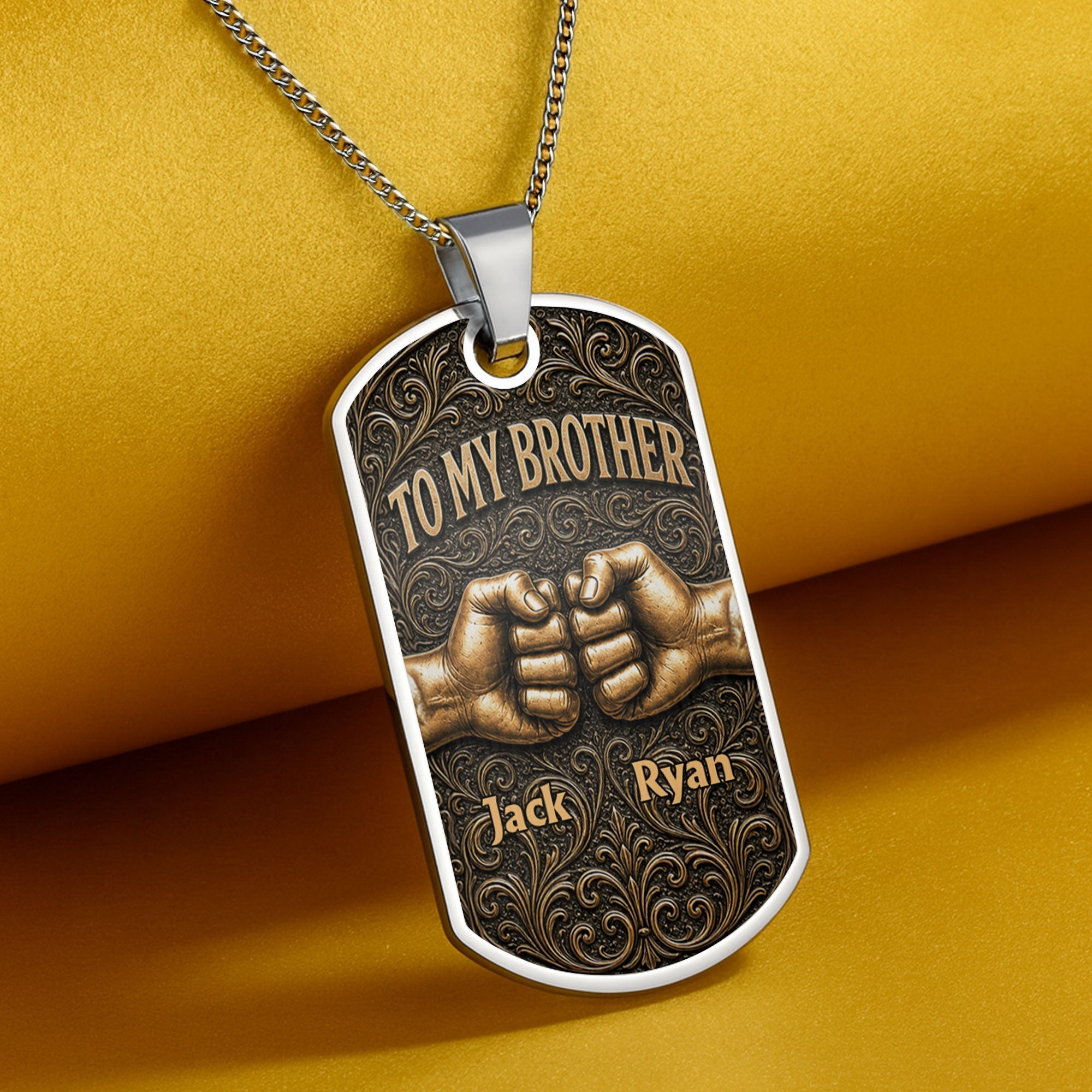 Personalized Dog Tag Necklace for Brother | Custom Keepsake Gift