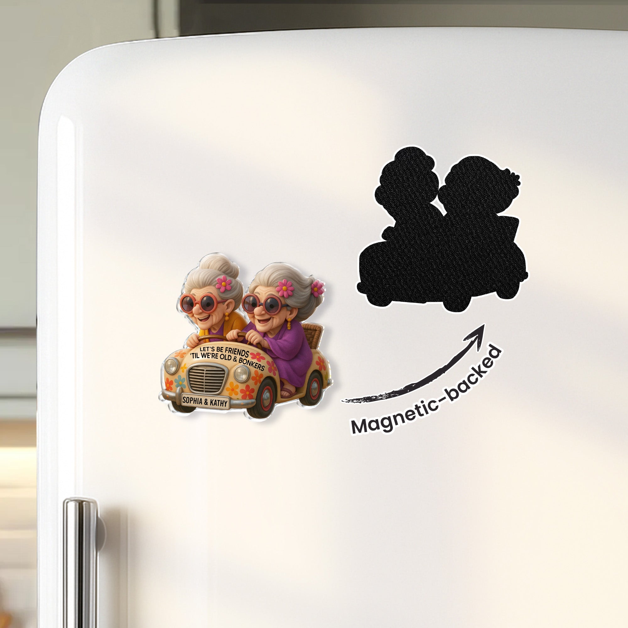 Personalized Acrylic Fridge Magnet Custom Name for Best Friends