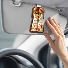 Load image into Gallery viewer, Personalized Car Visor Clip Gift for Sisters Holding Heart Flowers
