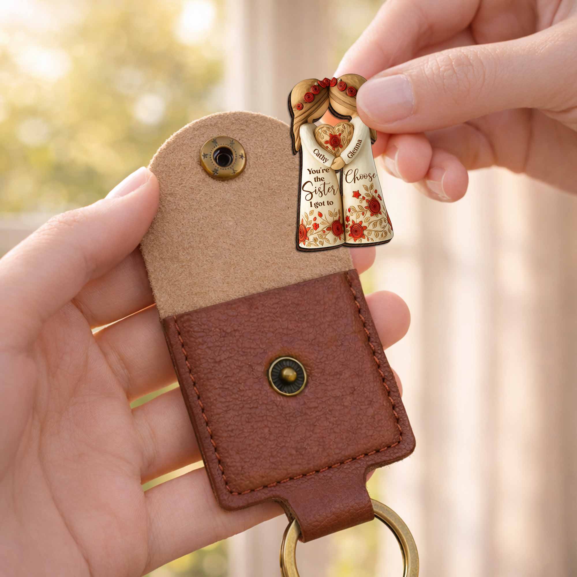 Custom Wooden Pocket Hug Personalized Gift for Sister